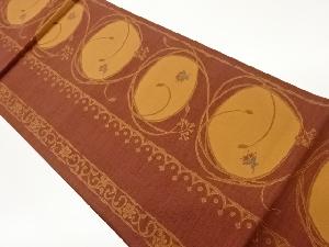 草花模様織出し洒落袋帯